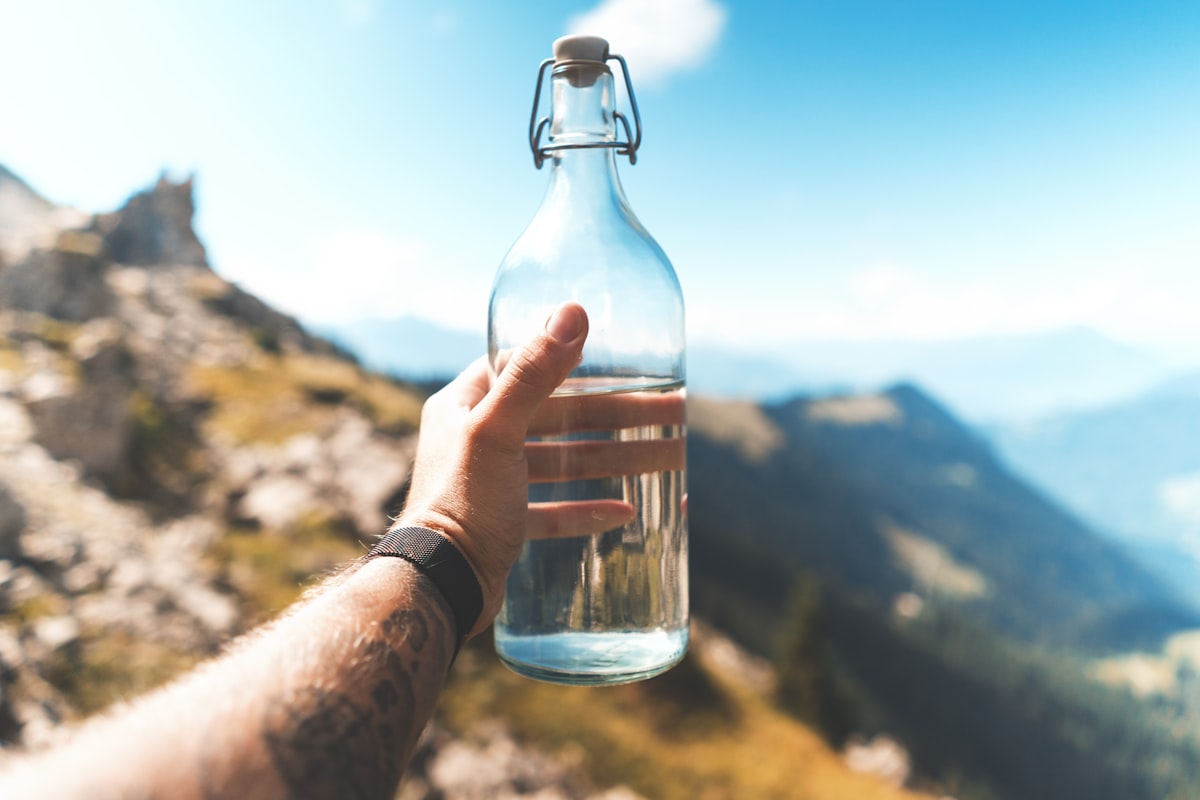 Acqua naturale con limone e ghiaccio